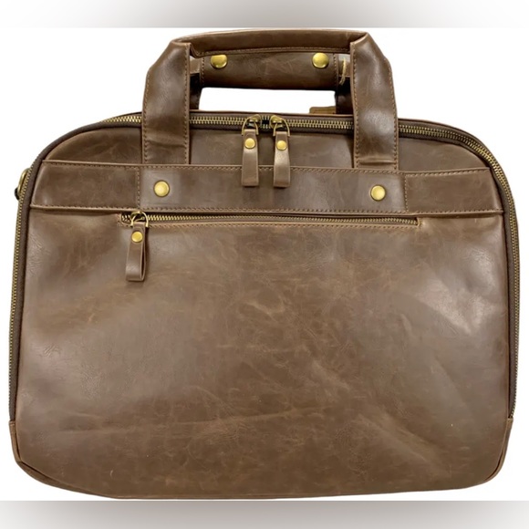 ⭐️ NWT BOSIDU leather professional briefcase laptop computer bag with strap ⭐️ - Picture 2 of 5